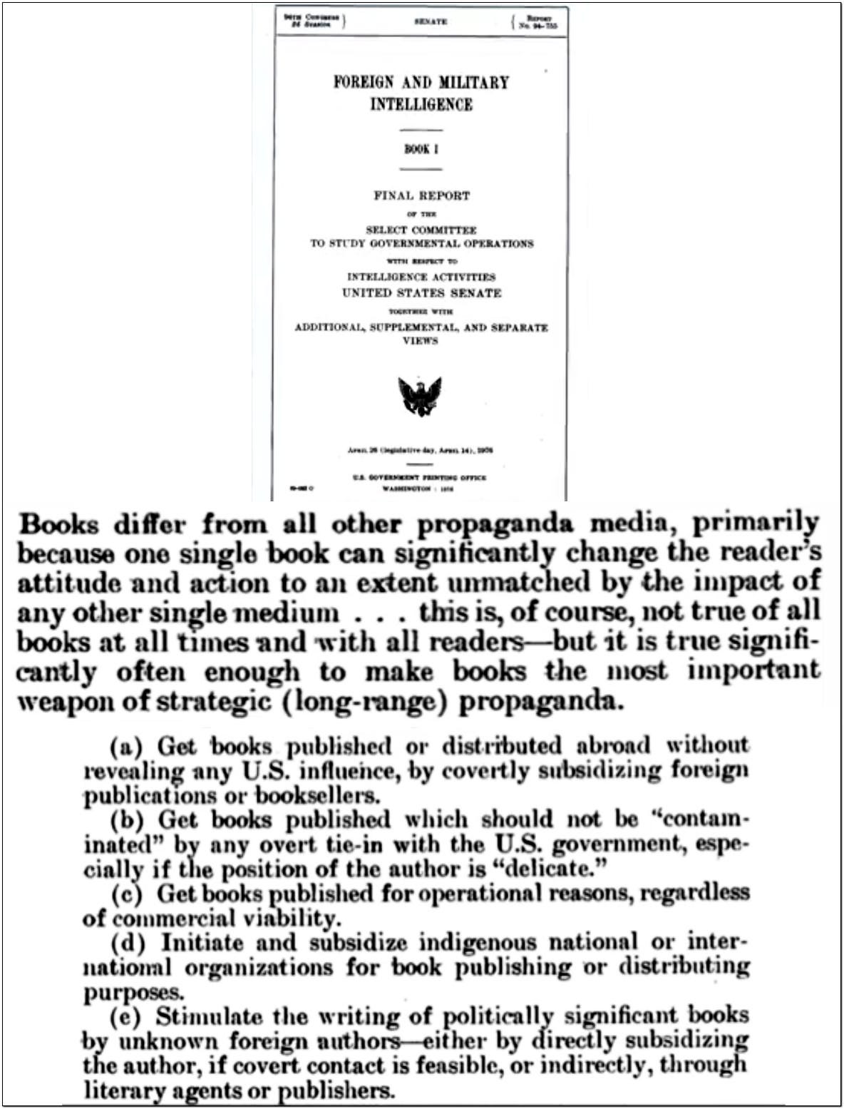Foreign and military intelligence final report...books the most important weapon of strategic (long range) propaganda