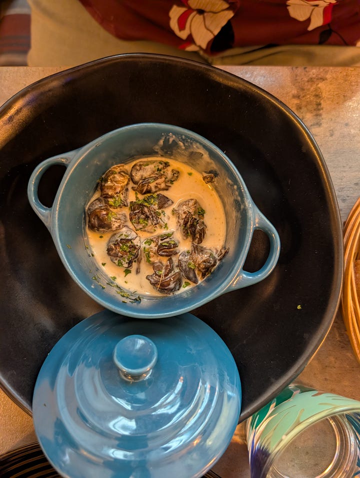 Foods at a Parisien restaurant