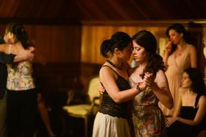 Two women doing couple dance Two women doing couple dance