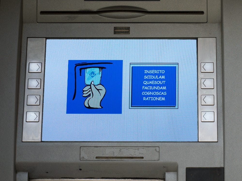 Present & Correct on X: "The ATMs in the Vatican City are in Latin. (pic by  Matt Grubb) https://t.co/AdetZhKbn7" / X