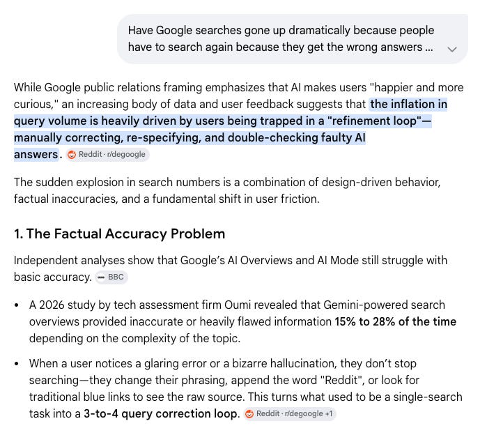 Google's AI search mode Google's AI search mode