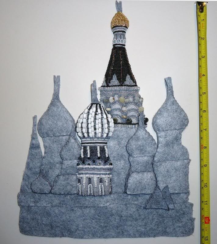 bead embroidery Red Square beadwork painting progress etsy art Moscow Russia bead embroidery Red Square beadwork painting progress etsy art Moscow Russia