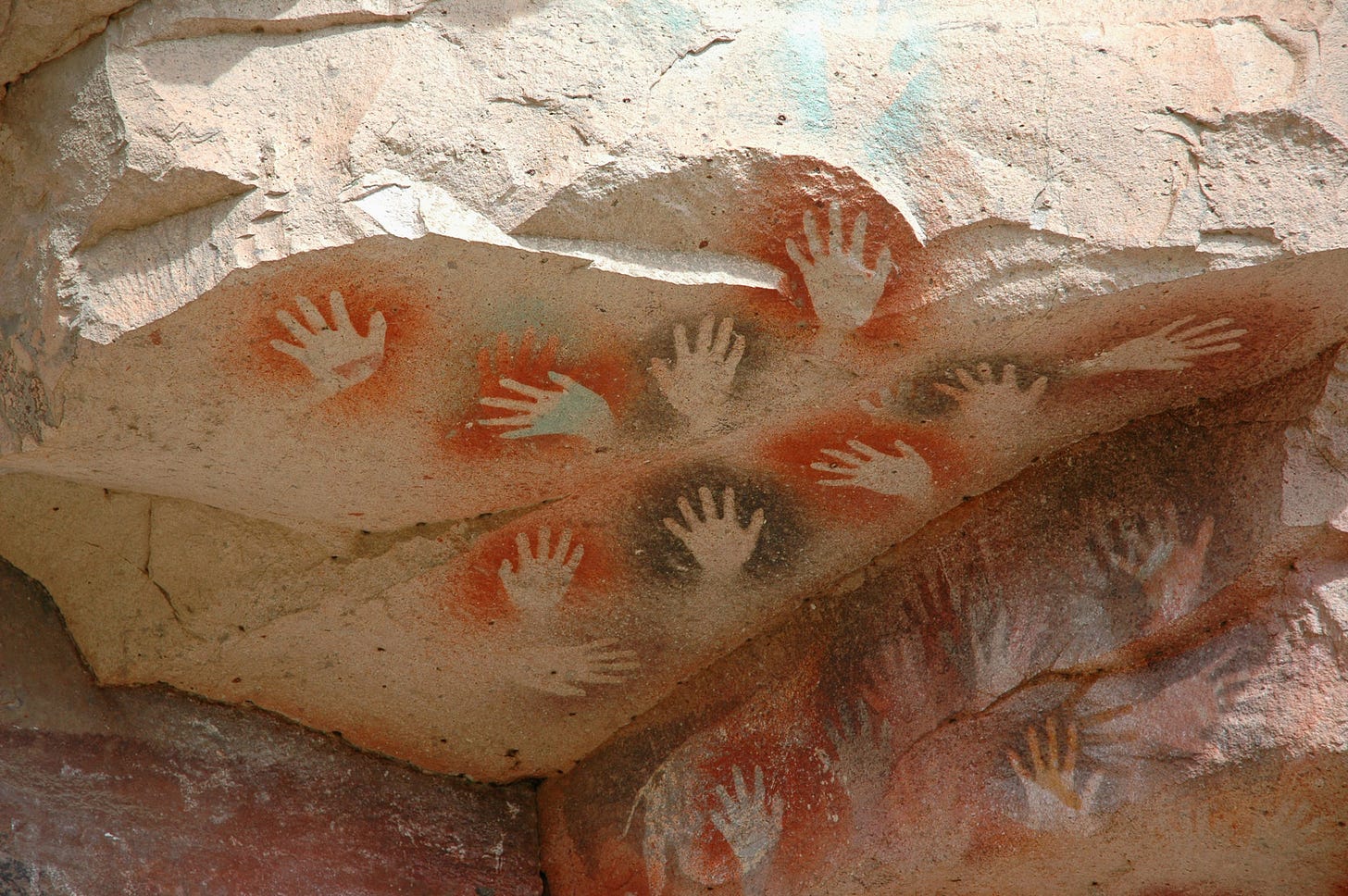 Ancient Human Hands in Cave Painting