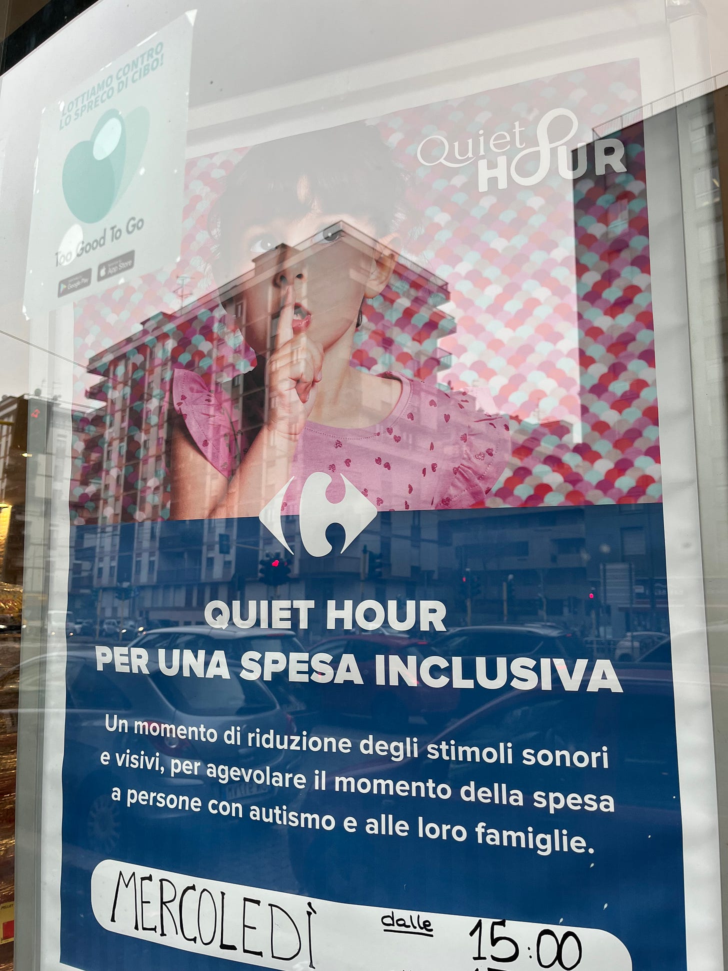 Quiet hour, per una spesa inclusiva. Un momento di riduzione degli stimoli sonori e visivi, per agevolare il momento della sepsa a persone con autismo e alle loro famiglie.