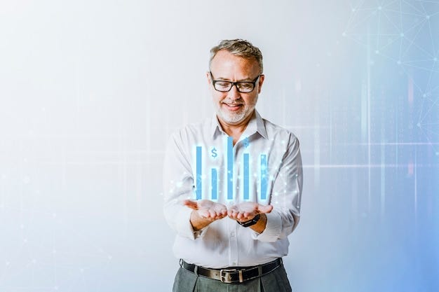 Free photo high technology graph presentation with businessman hand overlay