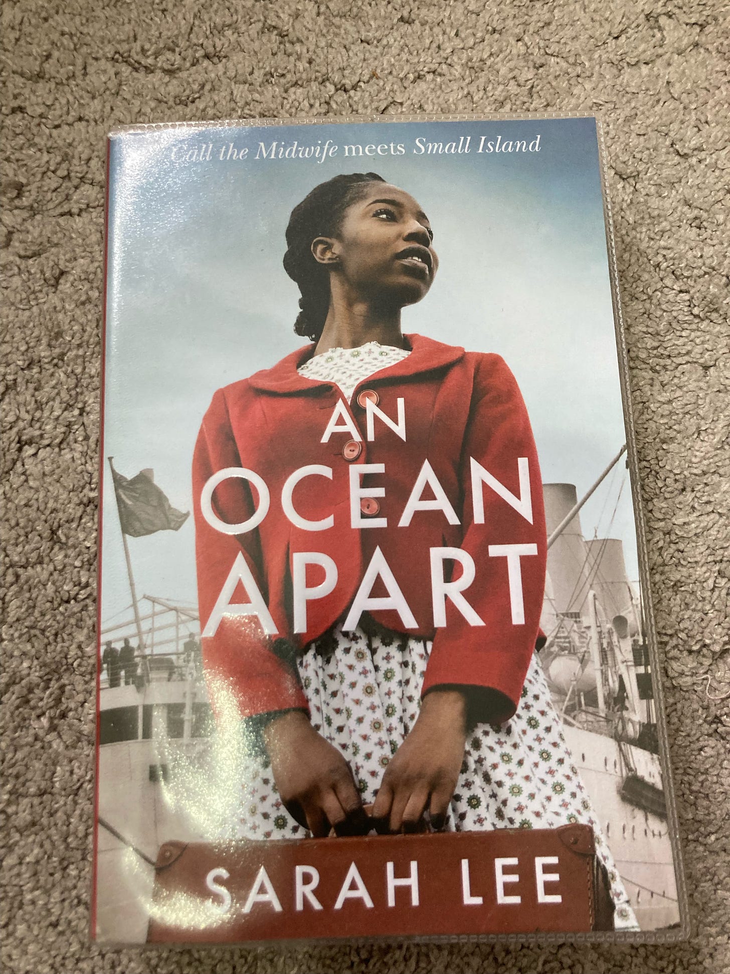Book cover with a young black woman holding a bag