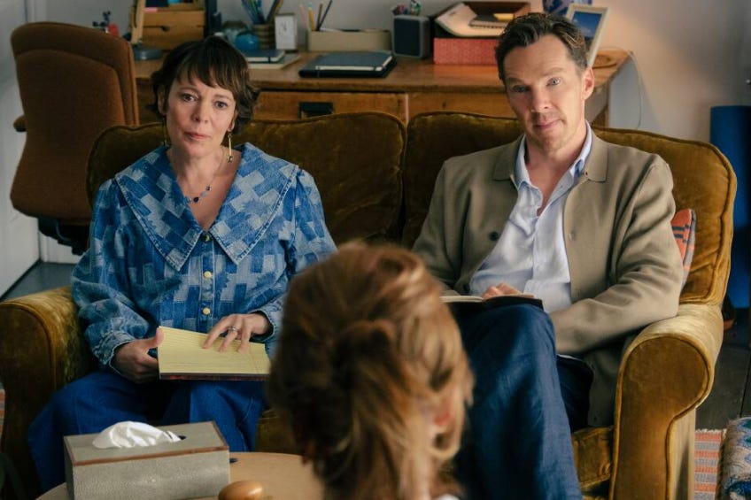 Olivia Colman and Benedict Cumberbatch in The Roses