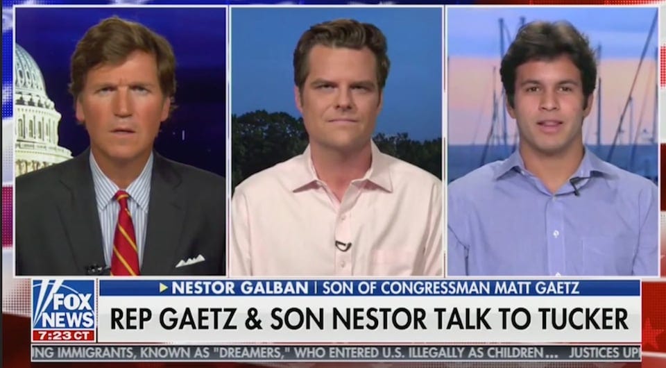 Gaetz introduces his son, whom he took in at 12