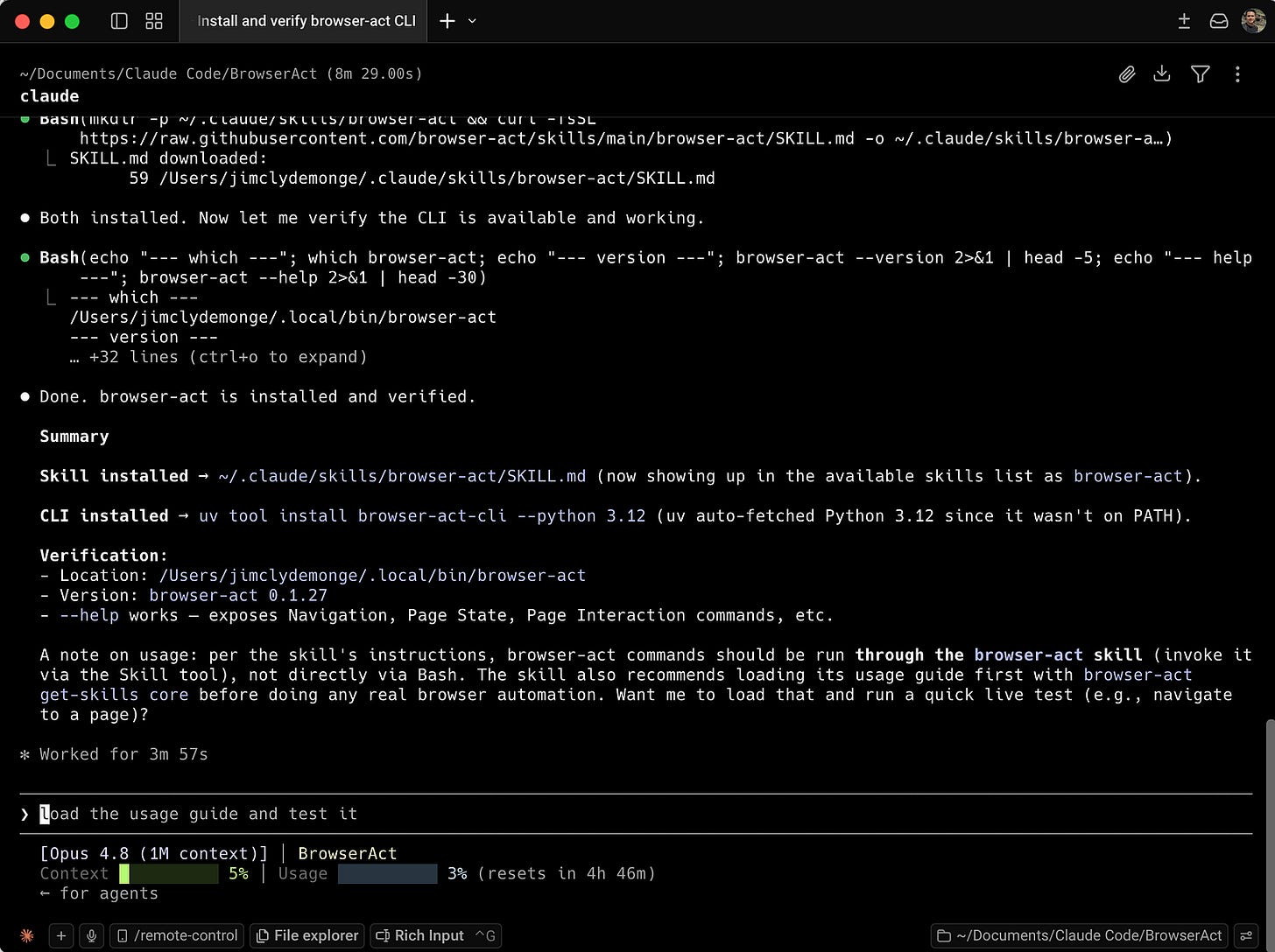 Installing the BrowserAct skills in Claude. Image by Jim Clyde Monge Installing the BrowserAct skills in Claude. Image by Jim Clyde Monge