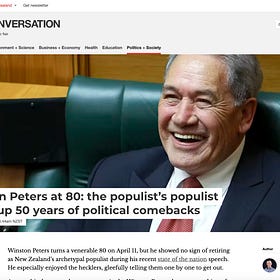Winston Peters turns 80