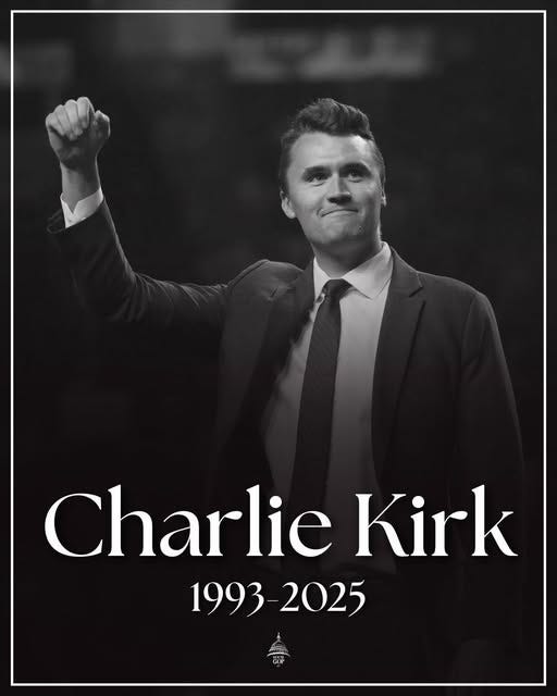 May be an image of 1 person and text that says 'Charlie rlie Kirk 1993 1993-2025'