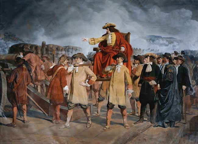 Ernst Rüdiger Graf Starhemberg besichtigt die Verteidigungsarbeiten auf der  Löwelbastei (1683) - Artvee