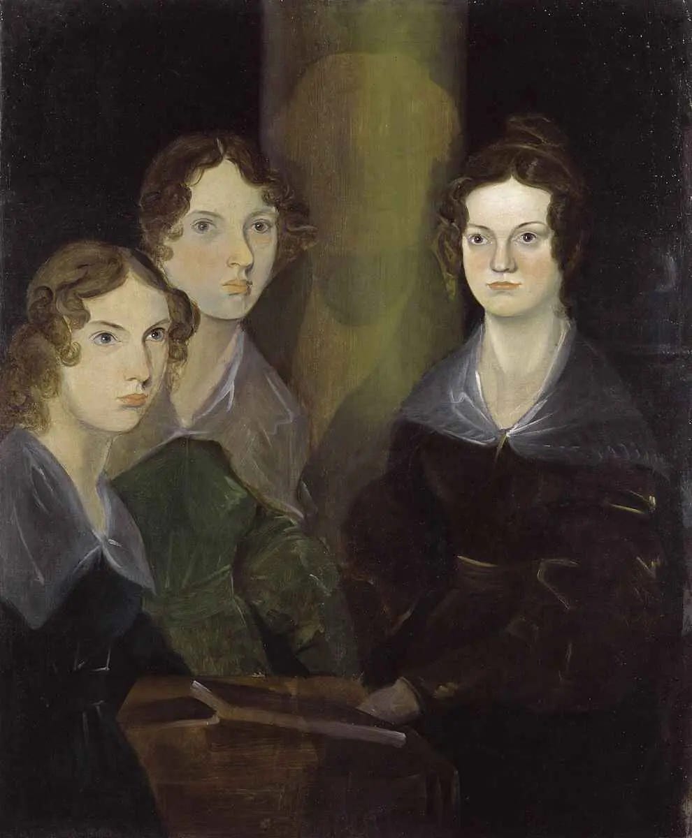 (L-R) The Brontë sisters (Anne, Emily, and Charlotte) were painted by their brother, Branwell Bronte, in 1834. Oil on canvas; 35 1/2 inches by 29 1/4 inches. National Portrait Gallery, London. (Public Domain)