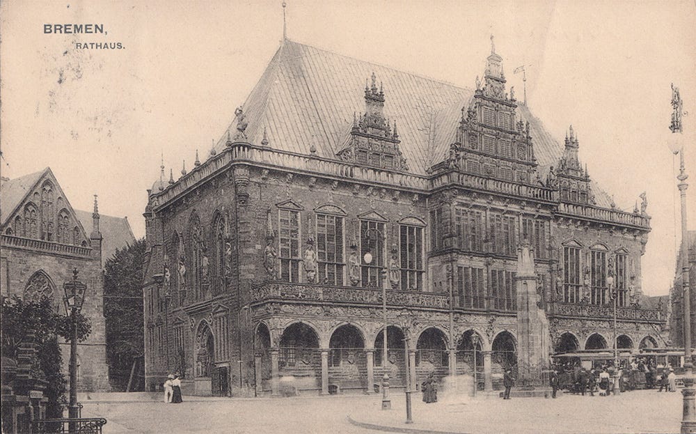 Postcard of Bremen Town Hall, c.1908