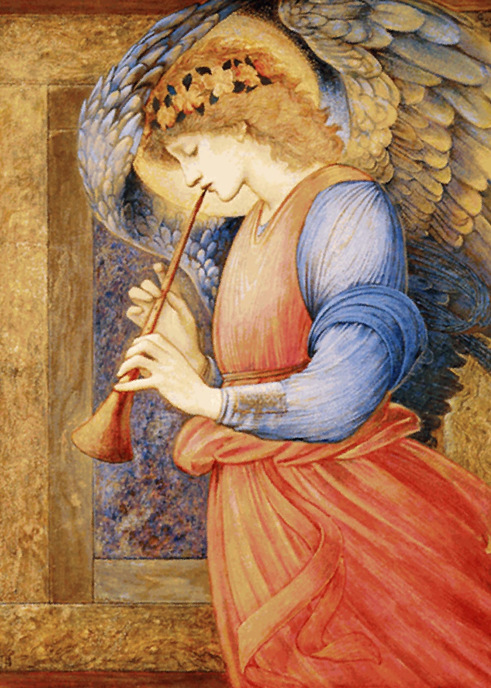 Edward Burne Jones, An Angel Playing a Flageolet, about 1878 Edward Burne Jones, An Angel Playing a Flageolet, about 1878