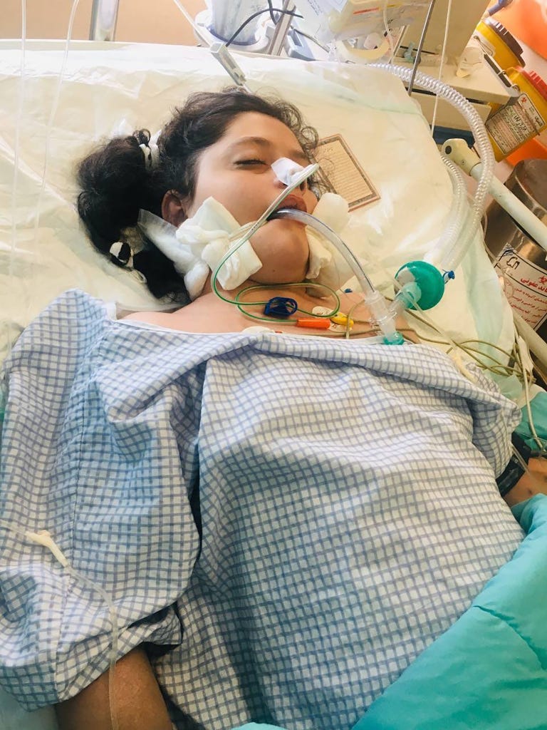 Mahsa Amini in the hospital