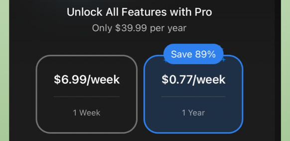 A/B Test a "Save X%" ribbon on your paywall screen