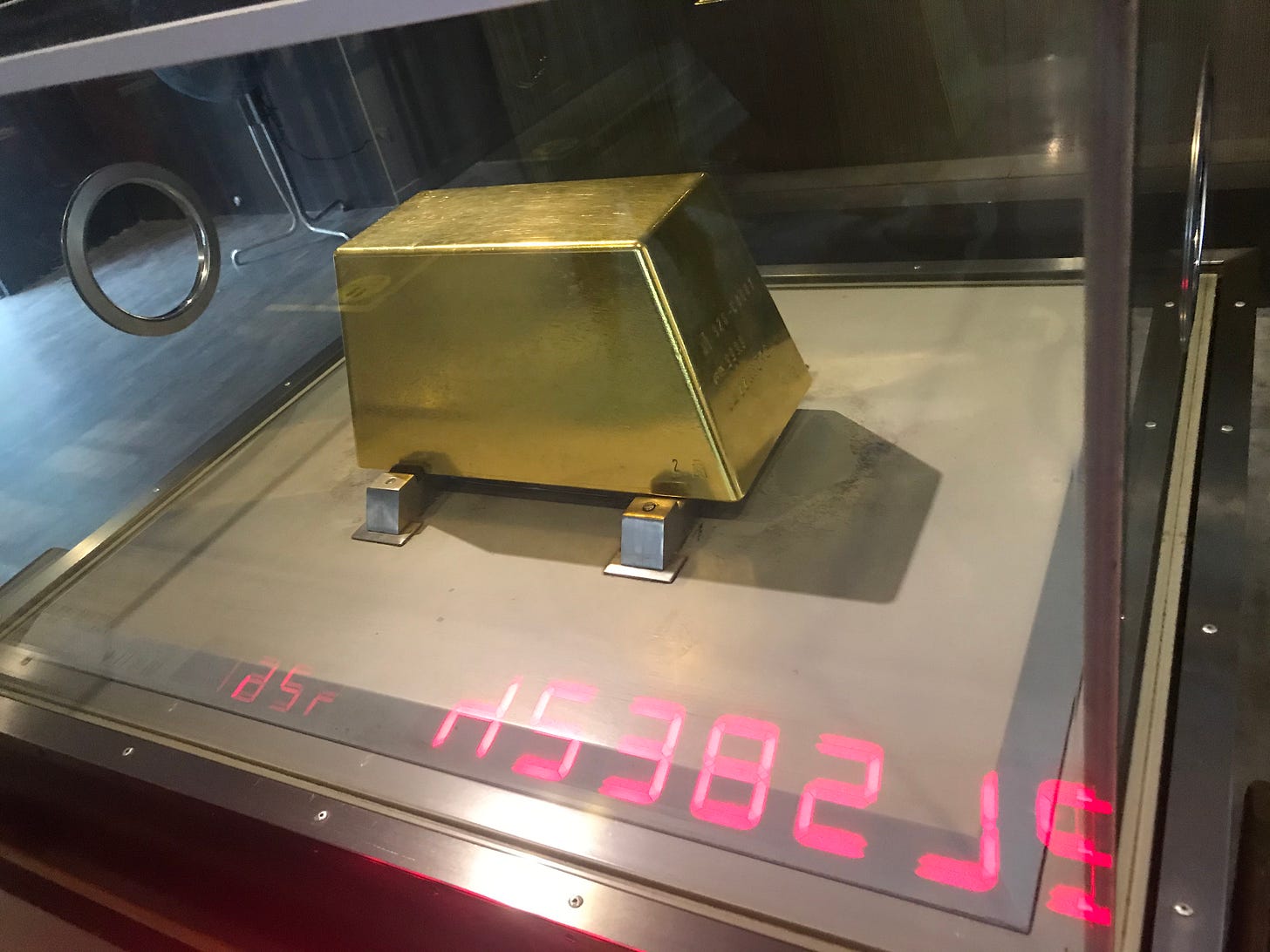 A giant chunk of gold in a gold museum in Taiwan