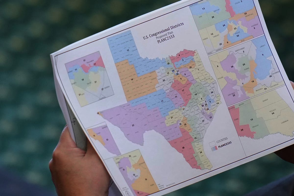 Court blocks GOP-friendly map in Texas - Edmond’s Substack