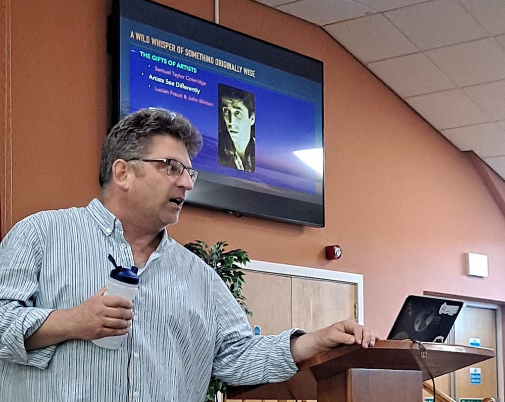 Mark Meynell during the “Evoking Transcendence, Avoiding Propaganda” session, Hutchmoot UK 2023.