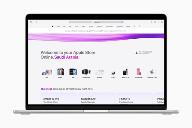 The Apple Store Online and Apple Store app launch in the Kingdom of Saudi Arabia, introducing support directly from Apple in Arabic for the very first time.