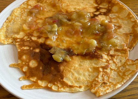 Stewed Gooseberry, Pancakes