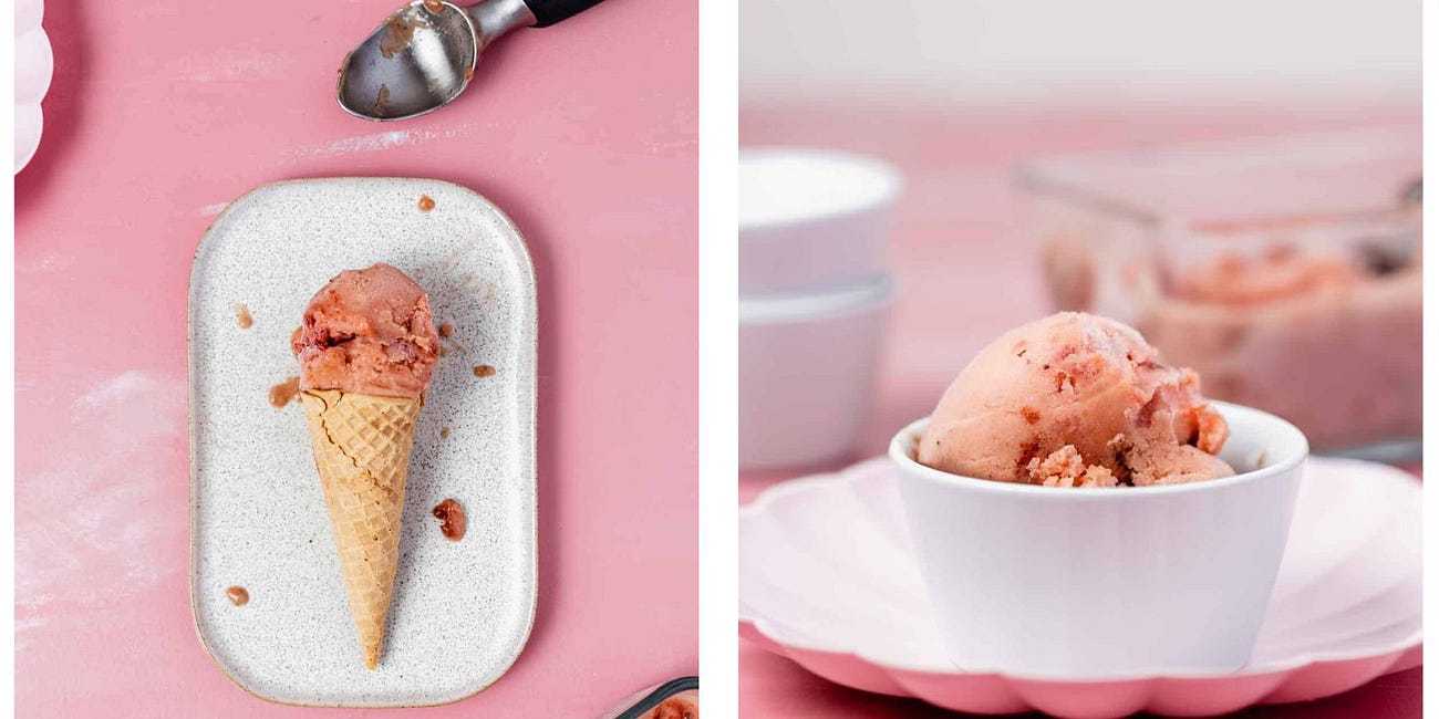 Strawberry Rhubarb N-ice Cream