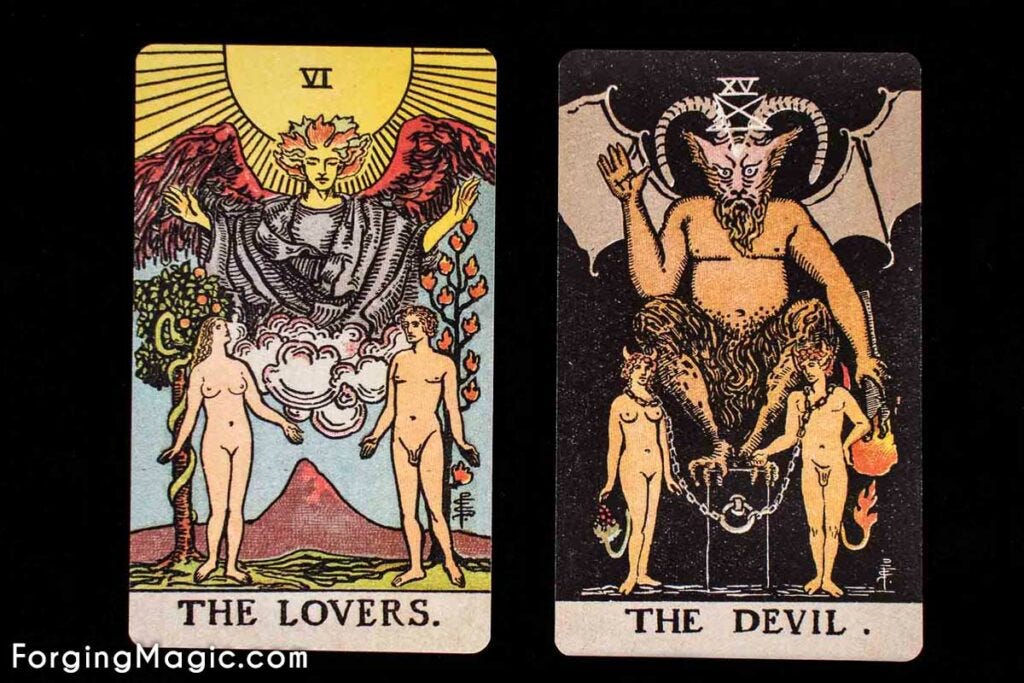 Lovers and Devil Cards Lovers and Devil Cards