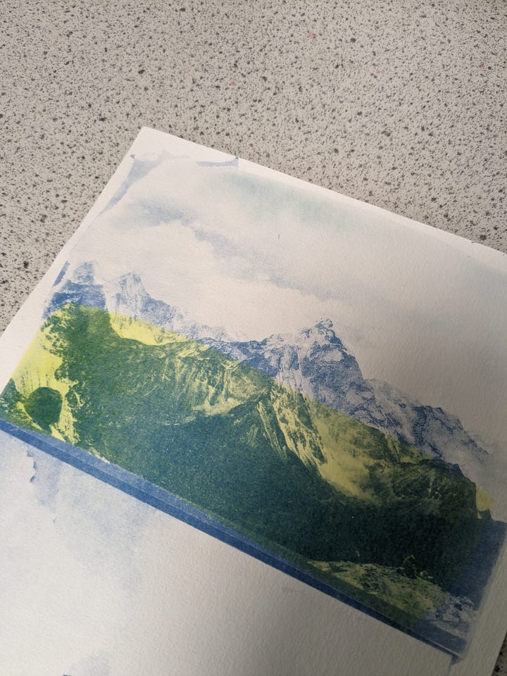 double exposure cyanotype print process