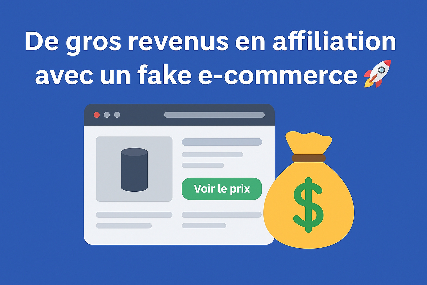 De gros revenus en affiliation avec un fake e-commerce  