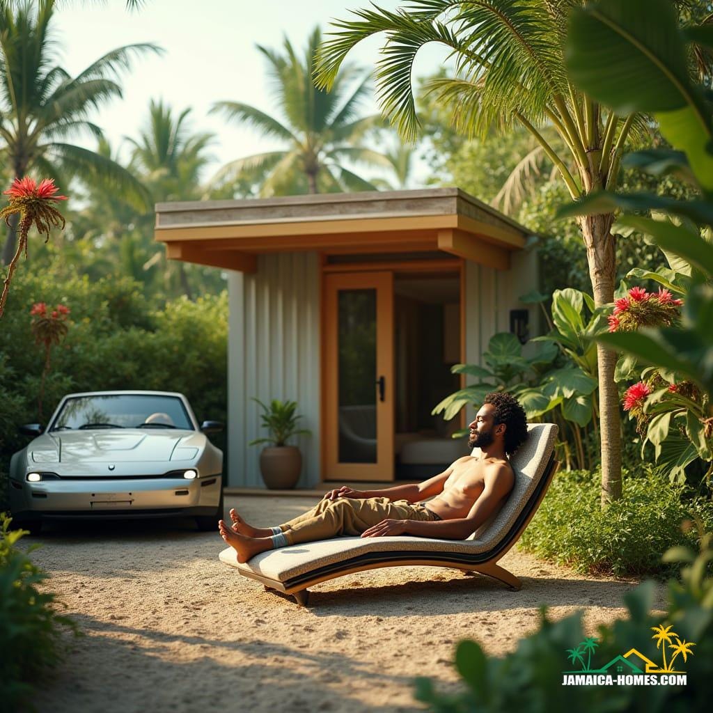 Kingston Container Home with Tropical Garden Kingston Container Home with Tropical Garden