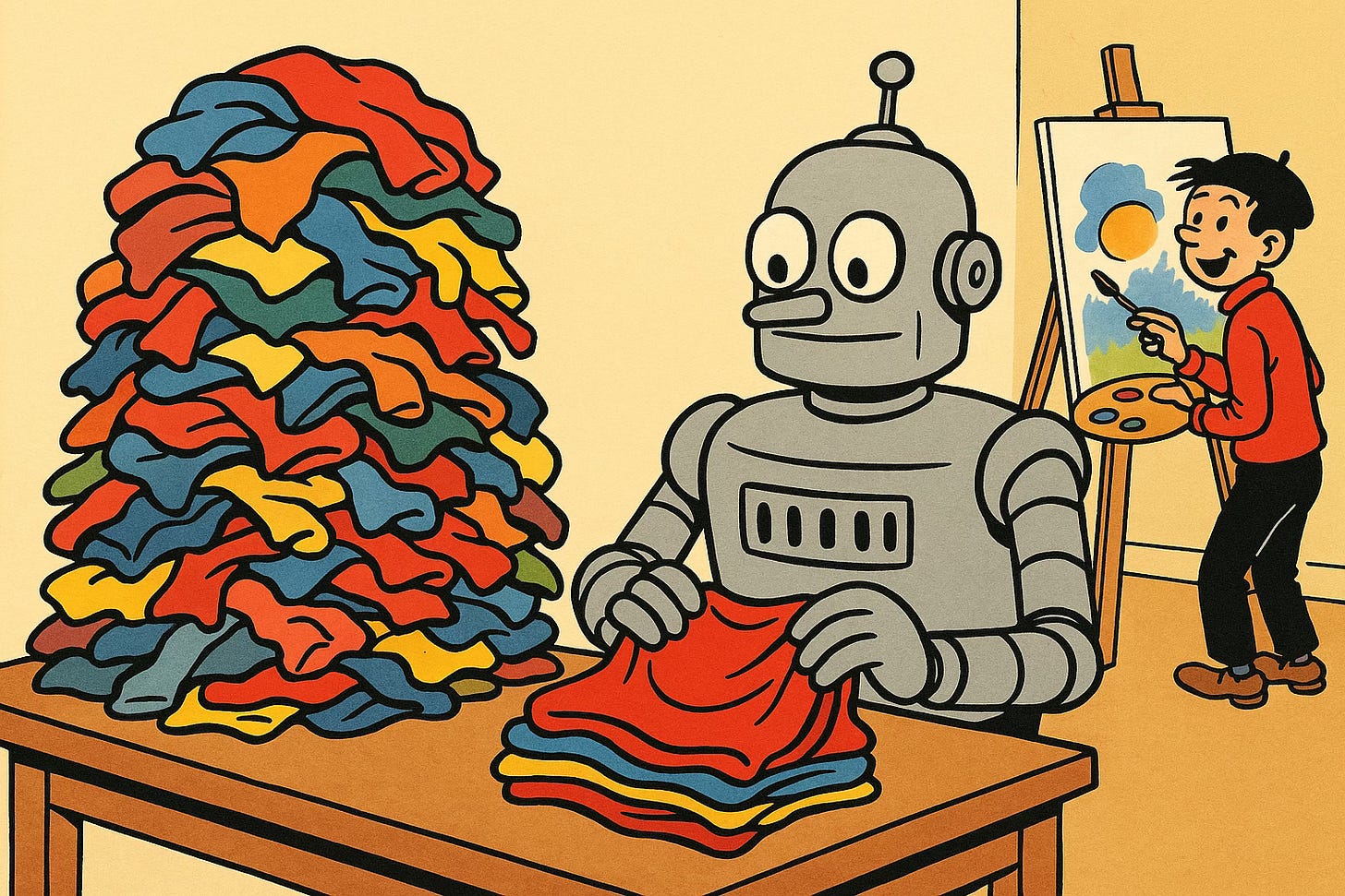 robot folding clothes