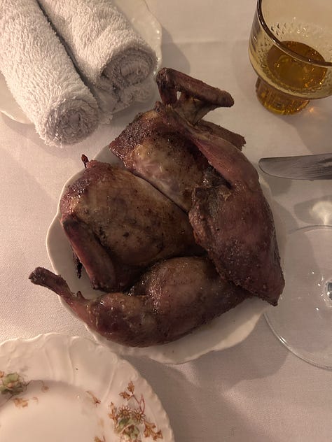 Quail dish in restaurants