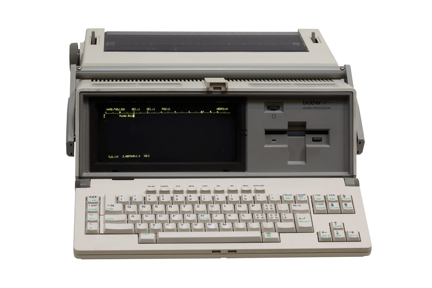 A Brother WP-1 Word Processor, first released in 1985