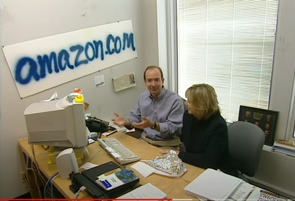 Is This a Real Picture of Jeff Bezos in Amazon's Office in 1999? |  Snopes.com
