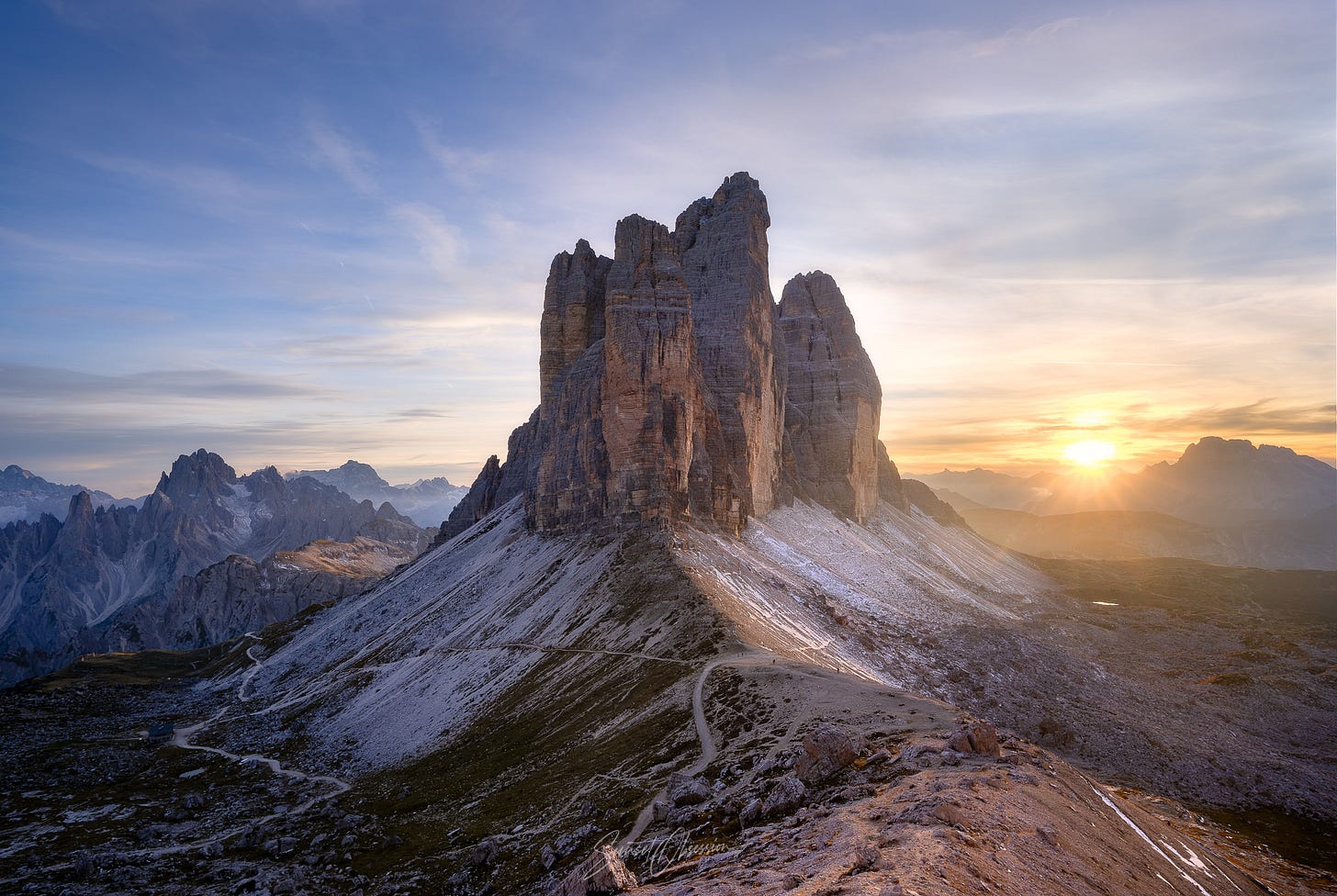 Sunset over Tre Cime di Lavaredo