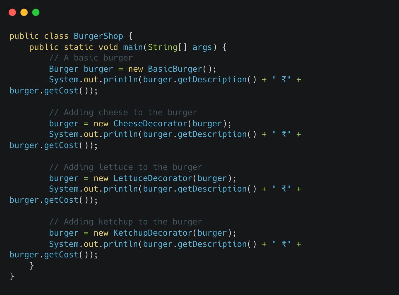 Decorator Pattern with Real-World Example