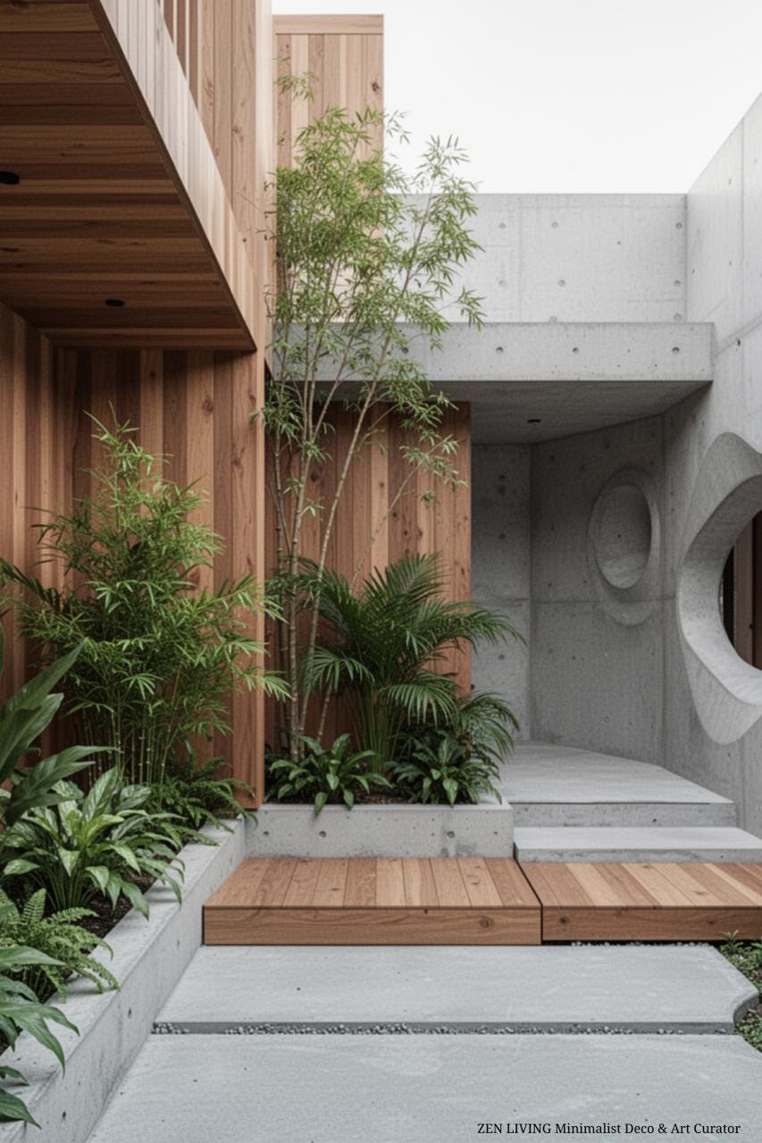 The beauty of geometric simplicity-Clean concrete lines and large windows,perfect for fans of minimalist architecture and residential design.