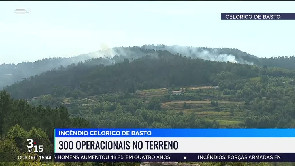 Celorico de Basto. Bombeiros acreditam que vão dominar incêndio esta  quarta-feira