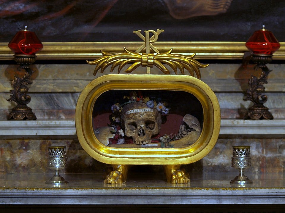 File:Santa Maria in Cosmedin (Rome) Skull of St. Valentini . Valentini.JPG