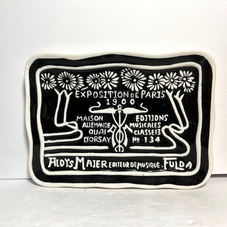 California Pantry Black White Paris Exposition Ceramic Trinket Tray image 1