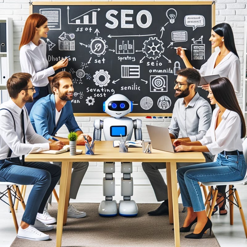 ai seo group discussing content strategies