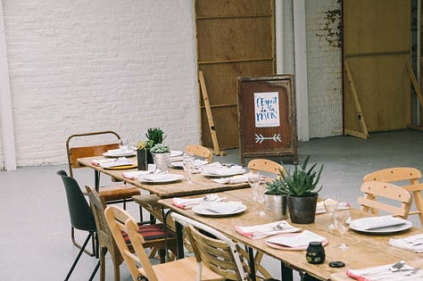 guests at kinfolk magazine's l'esprit de la mer gathering in dalston, london