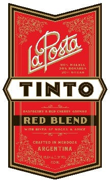 La Posta Tinto with tasting notes on the label! La Posta Tinto with tasting notes on the label!