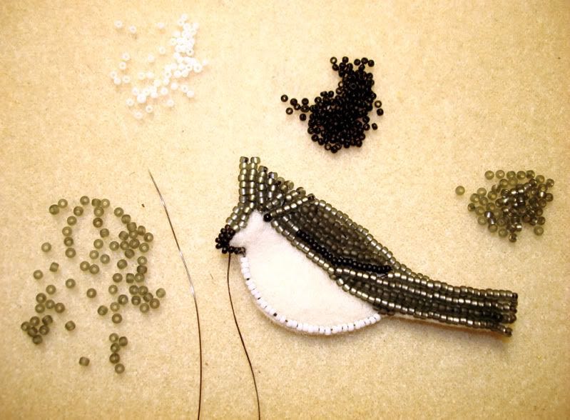 beaded bird art bead embroidery artist beadwork tufted titmouse pin painting beaded bird art bead embroidery artist beadwork tufted titmouse pin painting