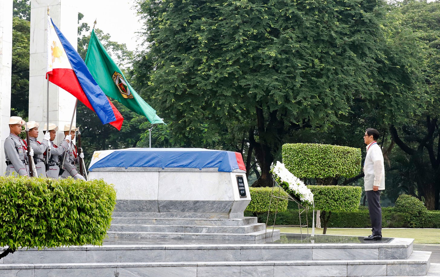 Philippine President Ferdinand Marcos Jr. leads a wreath-laying ceremony to commemorate National Heroes Day at the Libingan ng mga Bayani in Taguig City Philippine President Ferdinand Marcos Jr. leads a wreath-laying ceremony to commemorate National Heroes Day at the Libingan ng mga Bayani in Taguig City