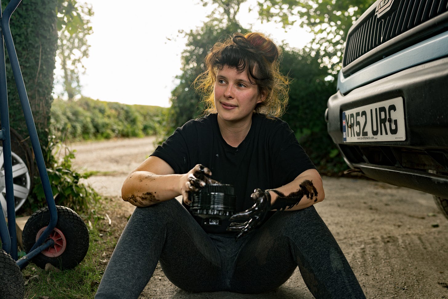 female girl woman mechanic petrol head growing up story travel writer van life welding repair spanners bodge fix LDV Convoy British vehicles old 