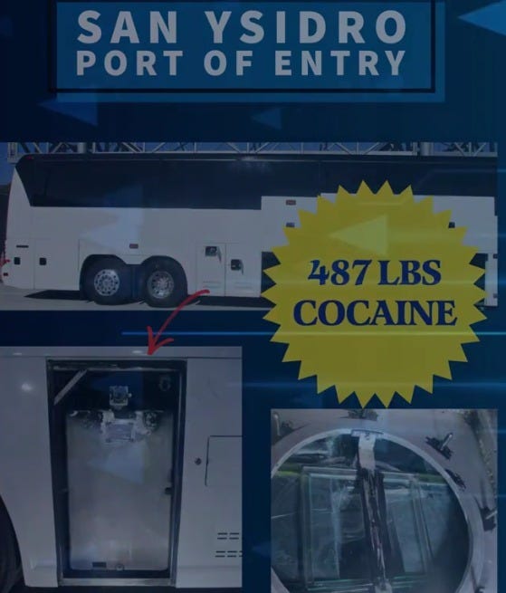 A Mexican Cartel tried (and failed) to smuggle 487 pounds of liquid meth inside the fuel tanks of a bus entering the US in California.