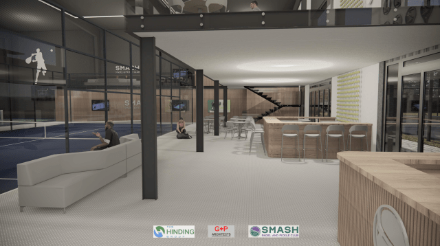 Conceptual rending of Smash Padel and Pickle Club in Connecticut