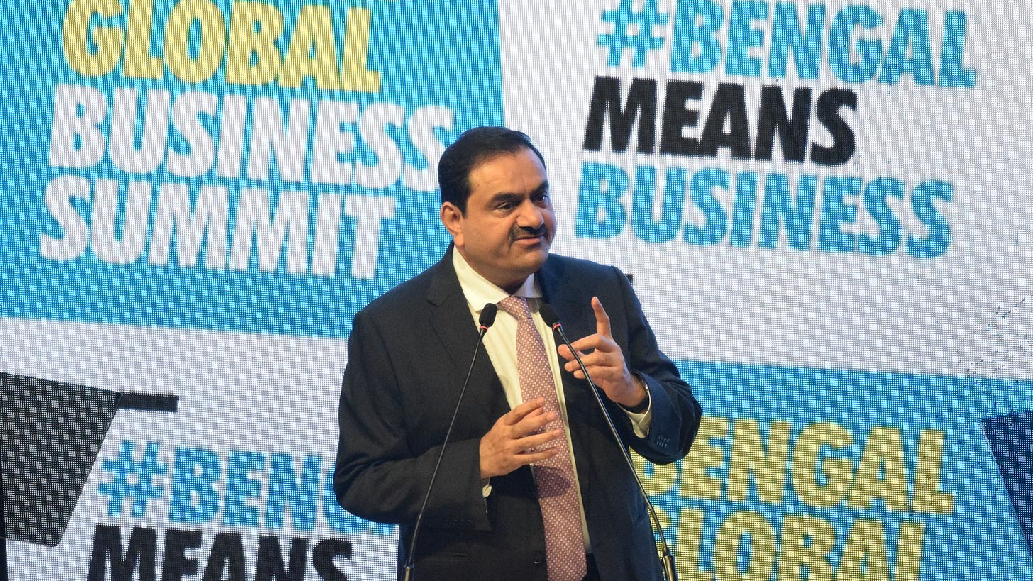 Gautam Adani speaking in Kolkata, India, in April 2022.